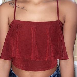 Make some noise Ruffle Top - wine